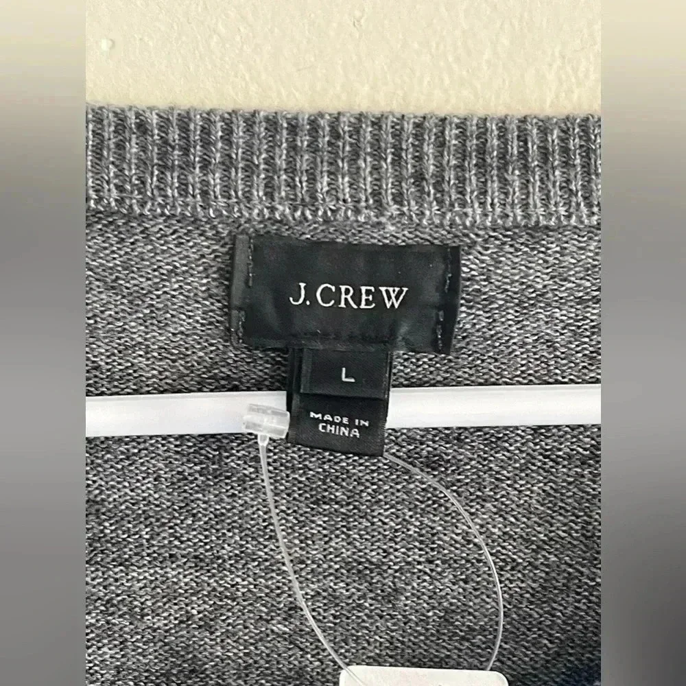 Men’s J. Crew V-Neck Cotton Sweater in Gray